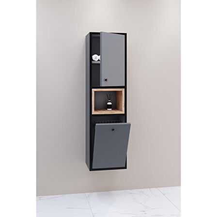 ESPERO 145 CM BEYAZ LAVABOLU BANYO DOLABI - BOY DOLAP DAHİL