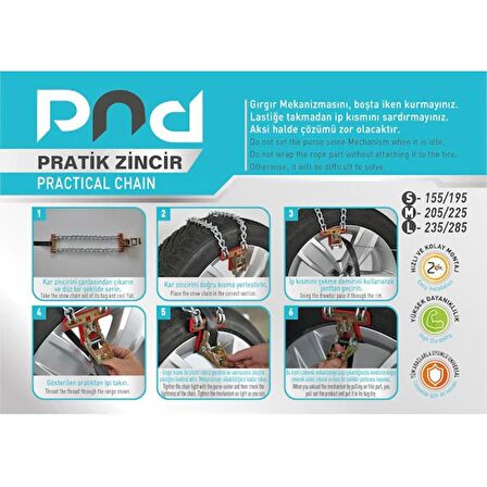 Pnd Spanzetli Sermatik 205/225 Patinaj Kar Zinciri Medium