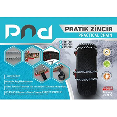 Pnd Spanzetli Sermatik 205/225 Patinaj Kar Zinciri Medium