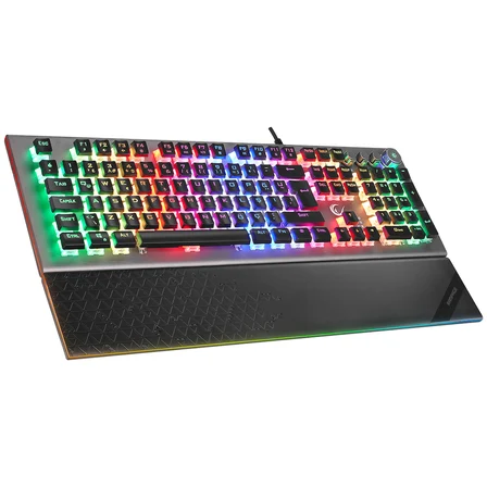 Rampage Kb-R101 Impressıve Gri-Siyah Usb Rgb Aydınlatmalı İnce Tasarım Red Switch Kablolu Oyuncu Klavyesi