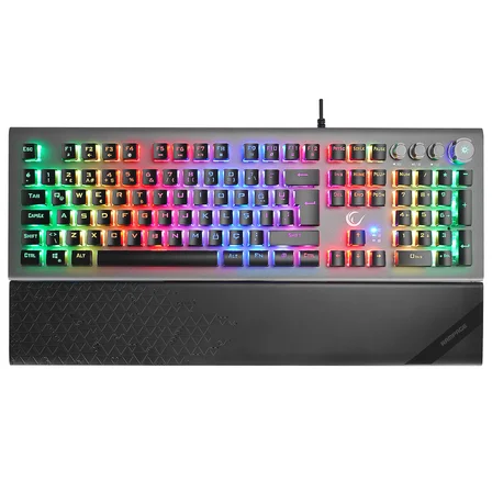 Rampage Kb-R101 Impressıve Gri-Siyah Usb Rgb Aydınlatmalı İnce Tasarım Red Switch Kablolu Oyuncu Klavyesi