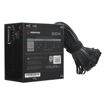 Rampage Rmp-600-80P 600W 80 Plus Standart 12Cm Fan Aktif Pfc Power Supply (Kutusuz) Kasa Güç Kaynağı