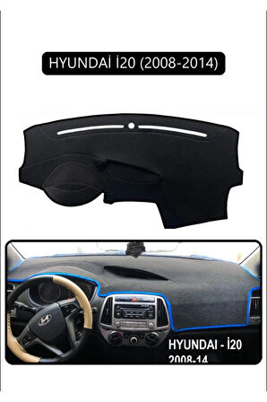 Hyundai İ20 2008-2014 Torpido Koruma  Halısı -  Siyah Kenar
