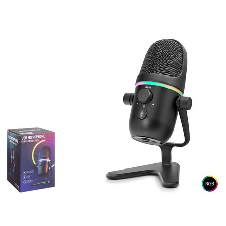 Hadron Me5 Gaming Rgb Masaüstü Mikrofon Çift Modlu Gain Kontrollü Type-C 192Khz 24Bit Siyah