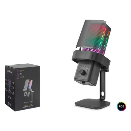 Hadron M6B Gaming Rgb Masaüstü Mikrofon Type-C 192Khz 24Bit Siyah