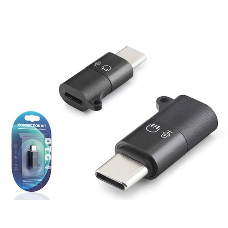 Hadron Hdx1085 Type-C Lightning Kulaklık Mikrofon Ses Adaptörü Siyah