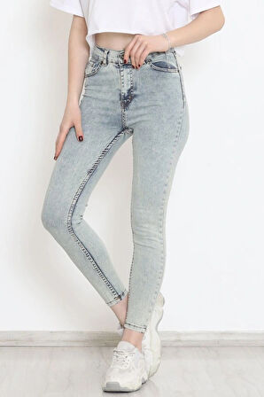 Kadın Cep Detay Kar Yıkamalı Kot Pantolon