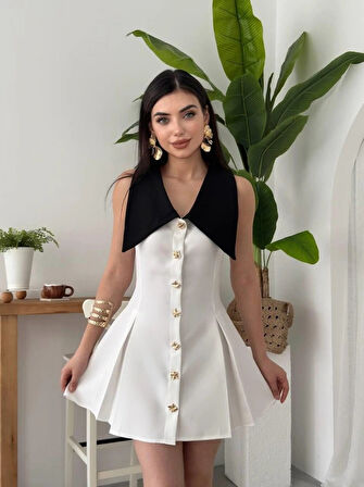 Ness Düğmeli Elbise