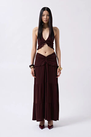 Düğüm Detay Fırfırlı Crop