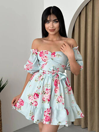 Rucka Belden Bağlamalı Mini Elbise