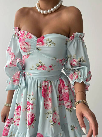 Rucka Belden Bağlamalı Mini Elbise