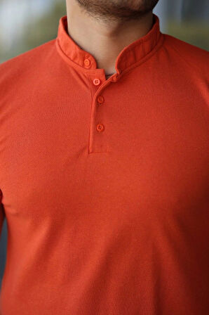 Erkek Hakim Yaka Dokuma Pamuklu Kumaş Kısa Kollu Tişört