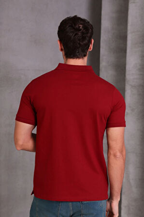 Erkek Slim Fit Pamuklu Yumuşak Doku Nefes Alan Kumaş Yakalı Tişört