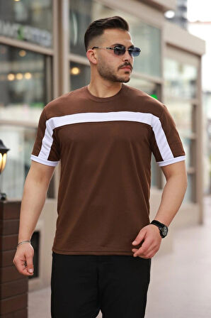 Erkek şerit Detaylı Kısa Kollu Tshirt