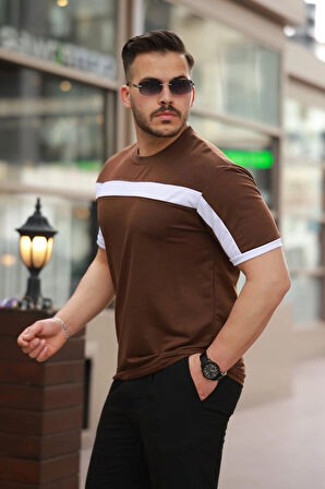 Erkek şerit Detaylı Kısa Kollu Tshirt