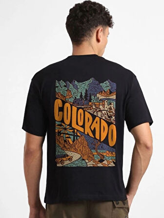 Erkek Baskılı Oversize Tshirt  iyah