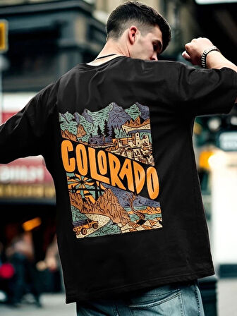 Erkek Baskılı Oversize Tshirt  iyah