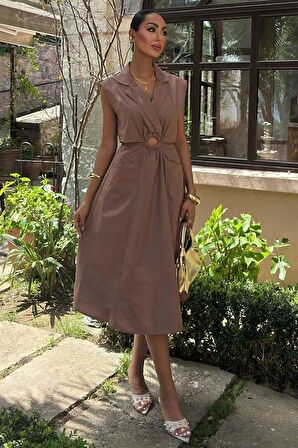 Göbeği Halka Detaylı idi Boy Elbise 2896