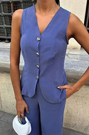 Arkası Bağcıklı Yelek Plazza Pantolon odal Takım 1020208