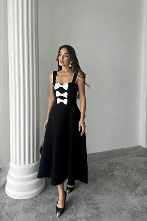 iyah Fiyonk Garnili Dantelli Elbise