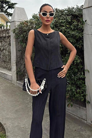 ıfır Kollu Bluz Batik Desenli Pantolon İkili Takım 1018108