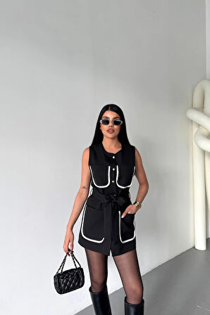 BÜYÜK CEP BİYE DETAYIYEEK  Siyah