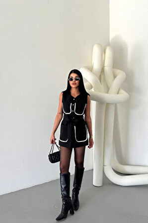 BÜYÜK CEP BİYE DETAYIYEEK  Siyah