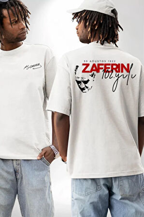 30 Ağustos Baskılı Tshirt  Beyaz