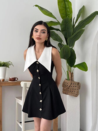 Ness Düğmeli Elbise