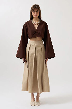 Bağlama Detay Uzun Kol Bluz