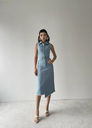 eldia Jean ıfır Kollu Elbise