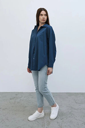 Uzun Kol Gömlek  İndigo