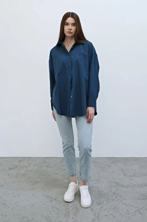 Uzun Kol Gömlek  İndigo