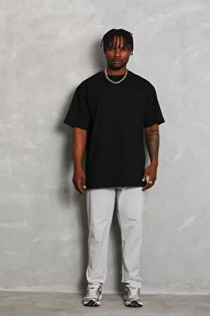 Unisex Oversize Düz Bisiklet Yaka Thirt  iyah