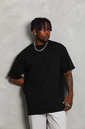 Unisex Oversize Düz Bisiklet Yaka Thirt  iyah