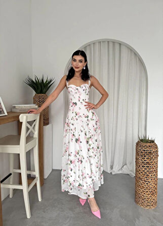 Poses Omuz Bağlamalı Elbise