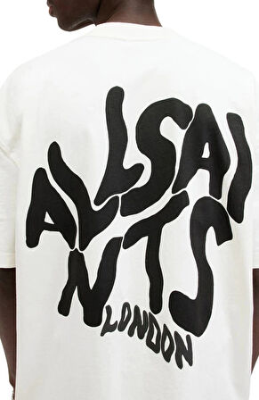 Erkek Baskılı Oversize Tshirt  Beyaz