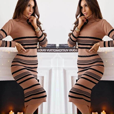 Kadın Uzun Kollu Triko Elbise