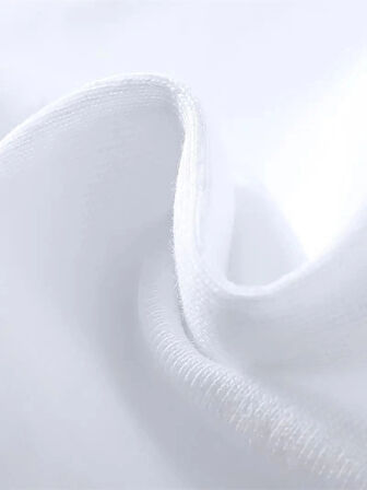 Baskılı Oversize Bisiklet Yaka Tshirt  Beyaz