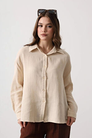 üslin Uzun Kol Gömlek  Bej