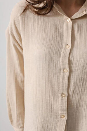 üslin Uzun Kol Gömlek  Bej