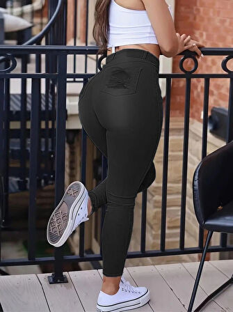 Kadın Yüksek Bel Dar Kesim Kot Pantolon
