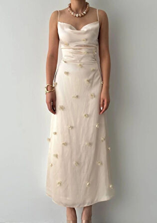 Dora Çiçek Detaylı Elbise