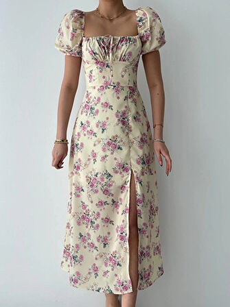 Zeze Balon Kol Elbise