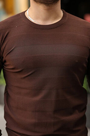 Erkek Bisiklet Yaka Uzun Kollu Triko