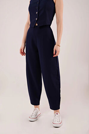 Havuç Kesim Lacivert Pantolon