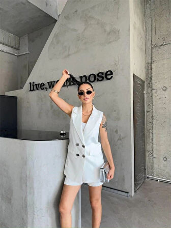 KETEN YEEK  ŞORT TAKI  Beyaz