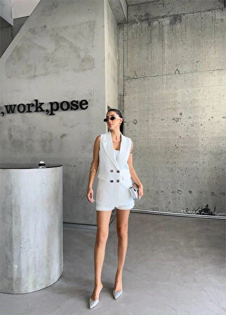 KETEN YEEK  ŞORT TAKI  Beyaz