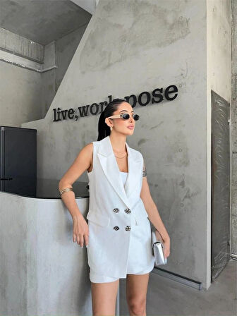 KETEN YEEK  ŞORT TAKI  Beyaz