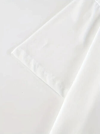 New York Baskılı Oversize Bisiklet Yaka Tshirt  Beyaz